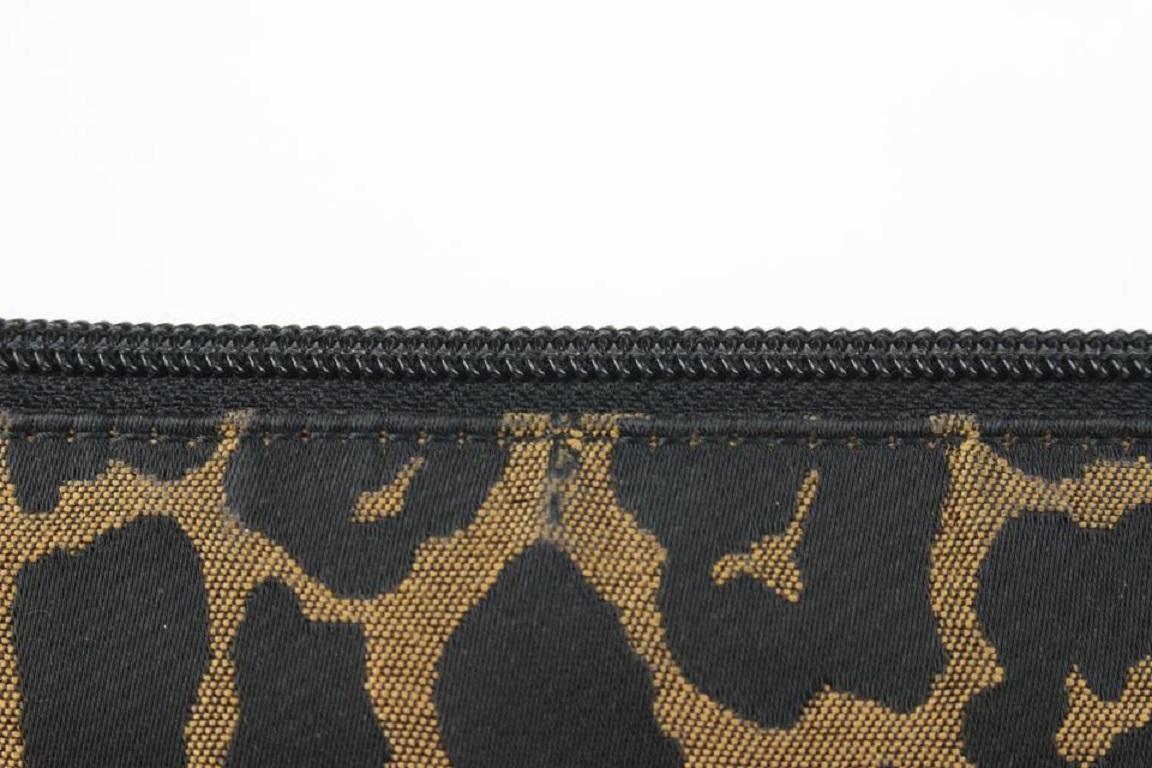 Fendi Brown x Black Leopard Cheetah Cosmetic Pouch 914ff45 For Sale 2
