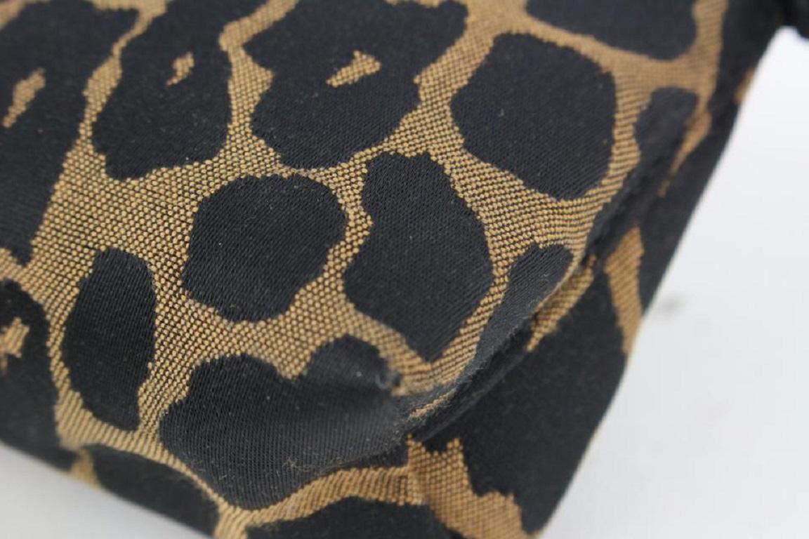 Fendi Brown x Black Leopard Cheetah Cosmetic Pouch 914ff45 For Sale 3