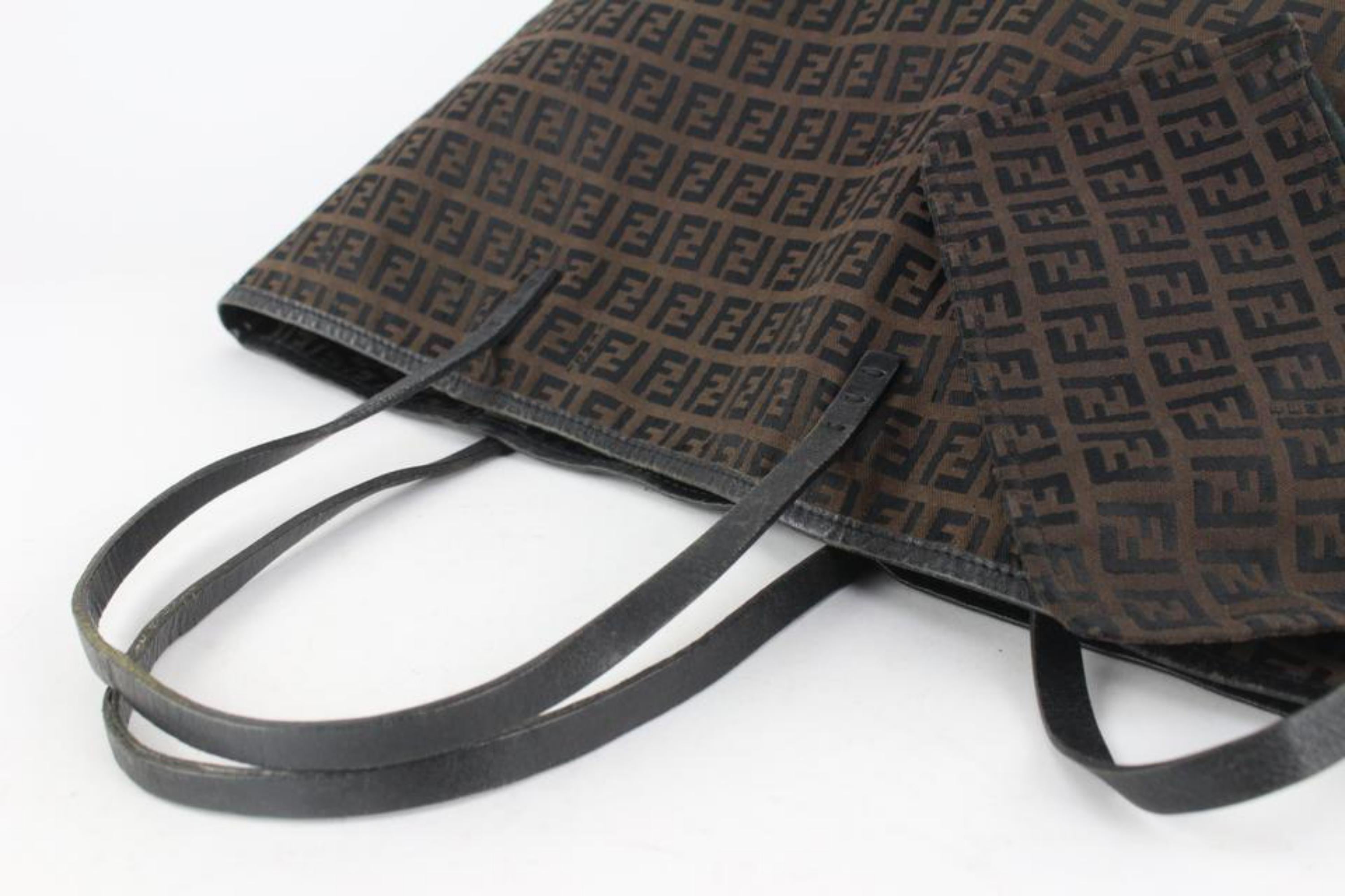 Fendi Brown x Black Monogram FF Roll Tote Bag 1115f20 1
