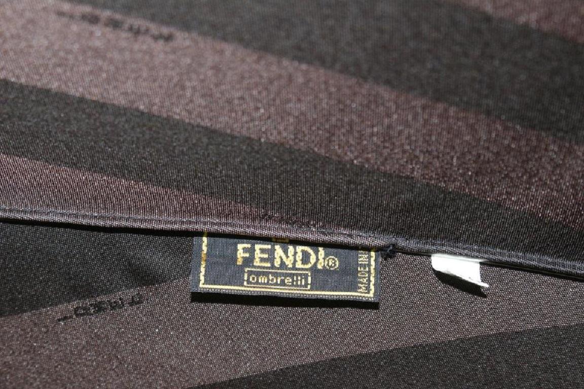 Fendi Brown x Black Pequin Stripe Umbrella 1025f3 For Sale 4