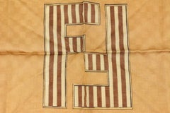 Fendi Brown x Black x Gold  FF Zucca Logo Scarf  2f815a