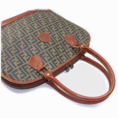 Fendi Brown Zucca Boston Dome Satchel Tobacco  858001