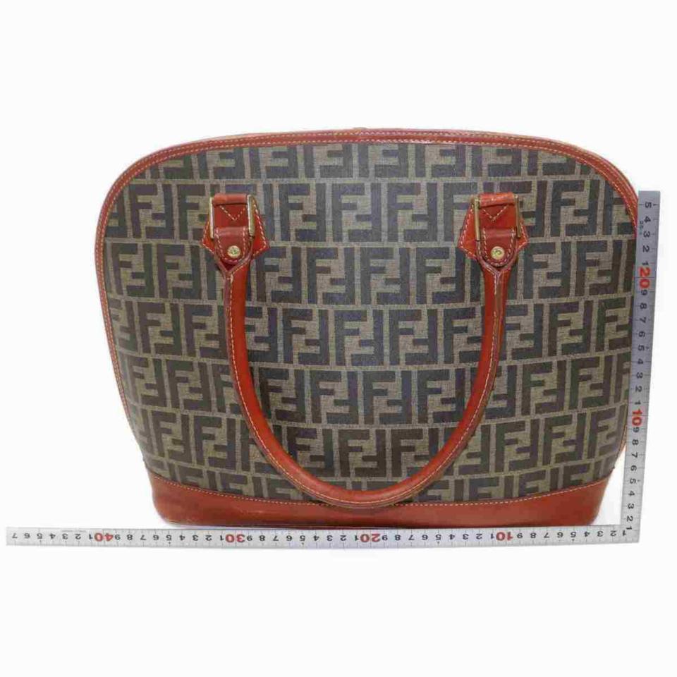 Fendi Brown Zucca Boston Dome Satchel Tobacco  858001 1