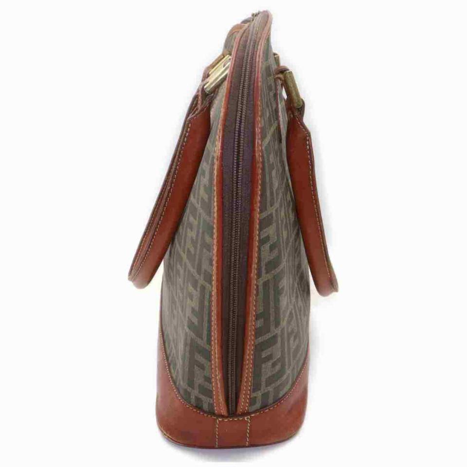 Fendi Brown Zucca Boston Dome Satchel Tobacco  858001 2