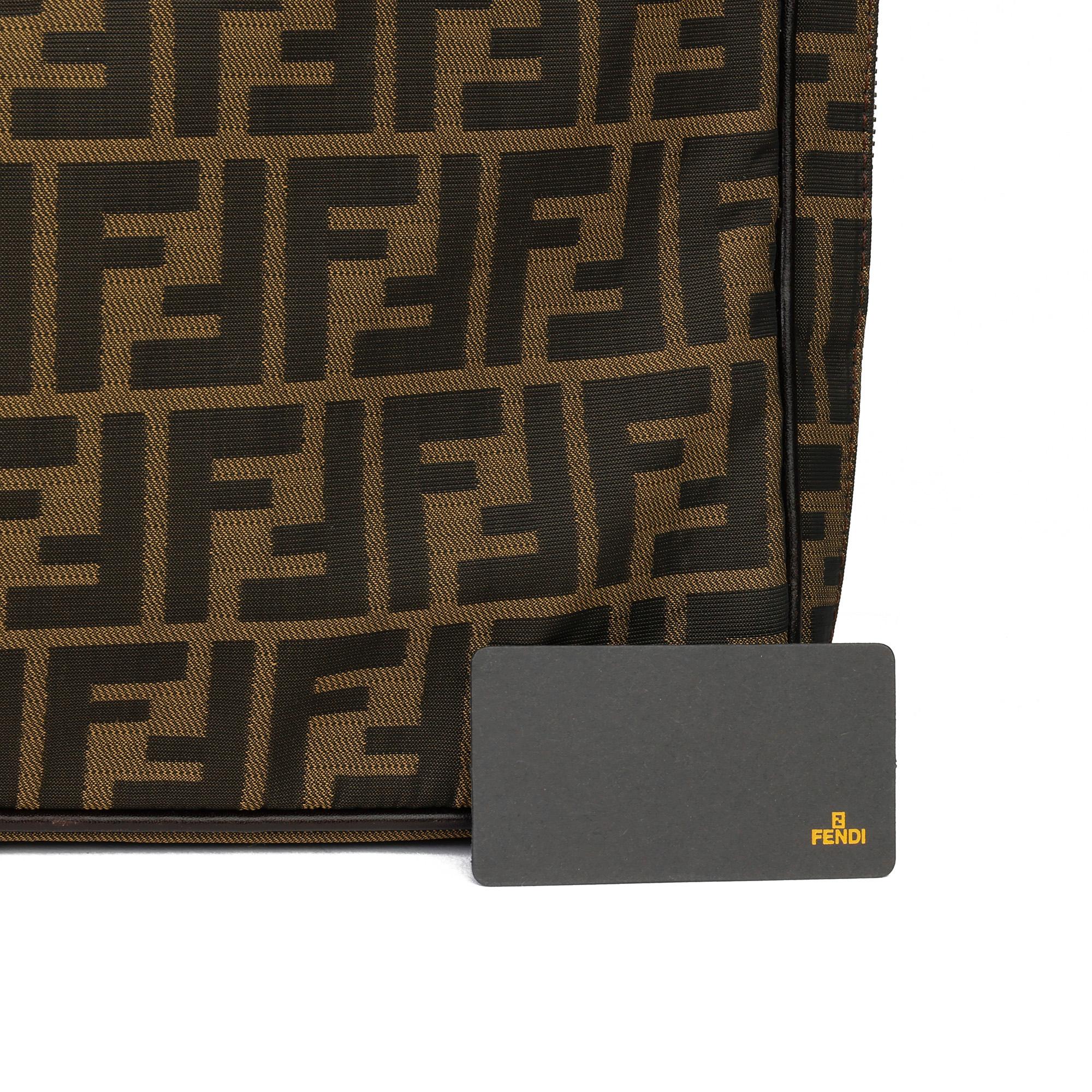Fendi Brown Zucca Canvas and Calfskin Leather Briefcase 4