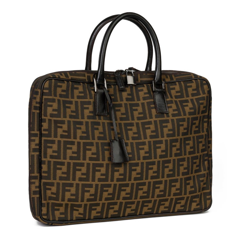 Fendi Brown Zucca Canvas and Calfskin Leather Briefcase at 1stDibs | fendi  briefcase bag, fendi briefcases, fendi brief case