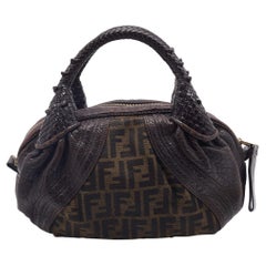 Fendi - Sac Hobo Baby Spy en toile et cuir Zucca marron