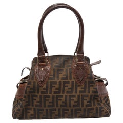 Fendi Brown Zucca Canvas and Leather Small Zucca Chef De Jour Bag