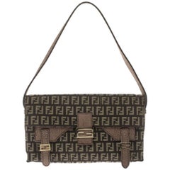 Fendi Borsa Sweety Sweet Baguette in tela di Zucca e pelle testurizzata marrone