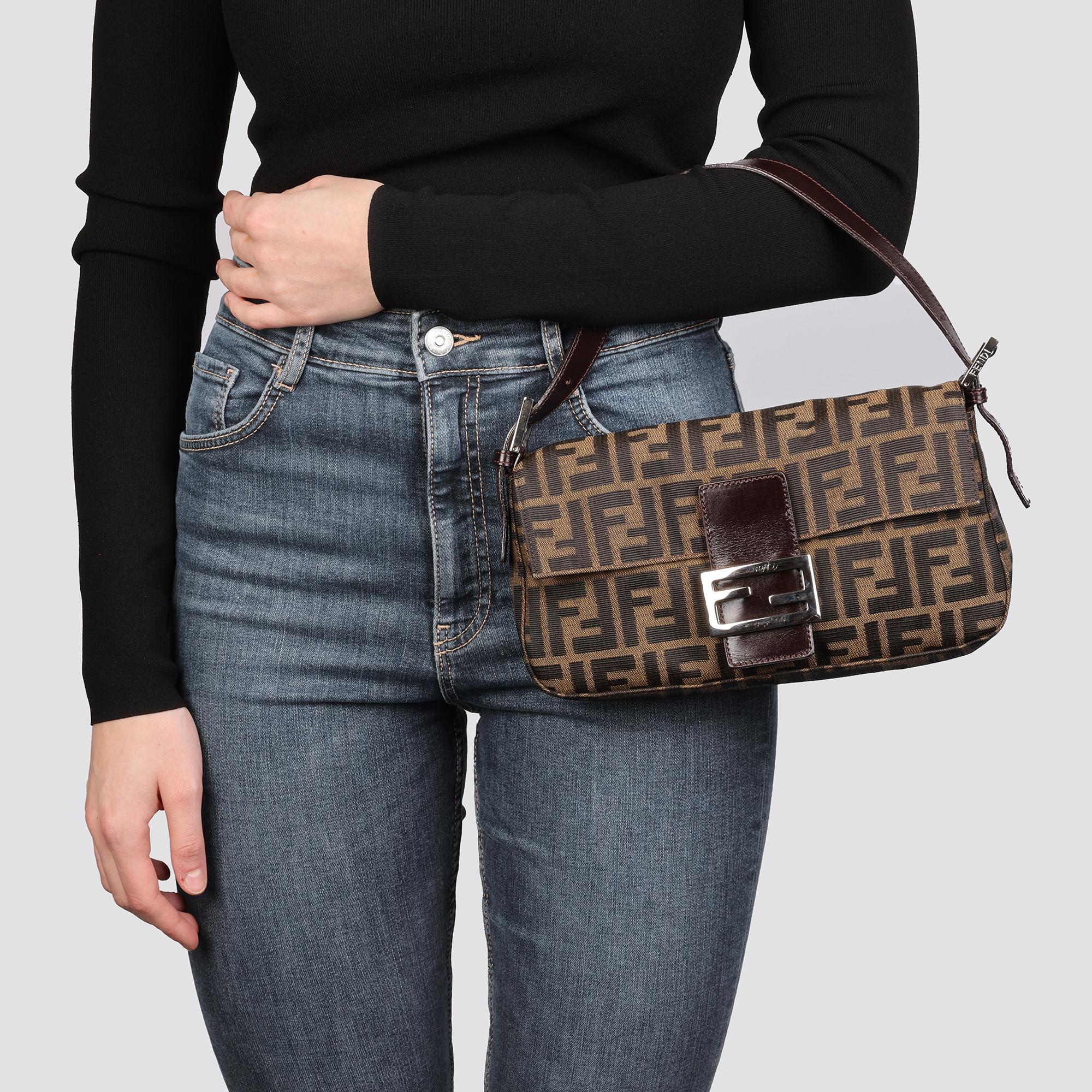 FENDI Brown Zucca Canvas and Calfskin Leather Vintage Baguette at ...
