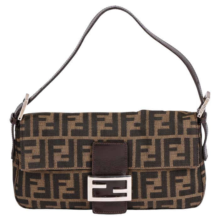 FENDI Brown Zucca Canvas and Calfskin Leather Vintage Baguette at ...