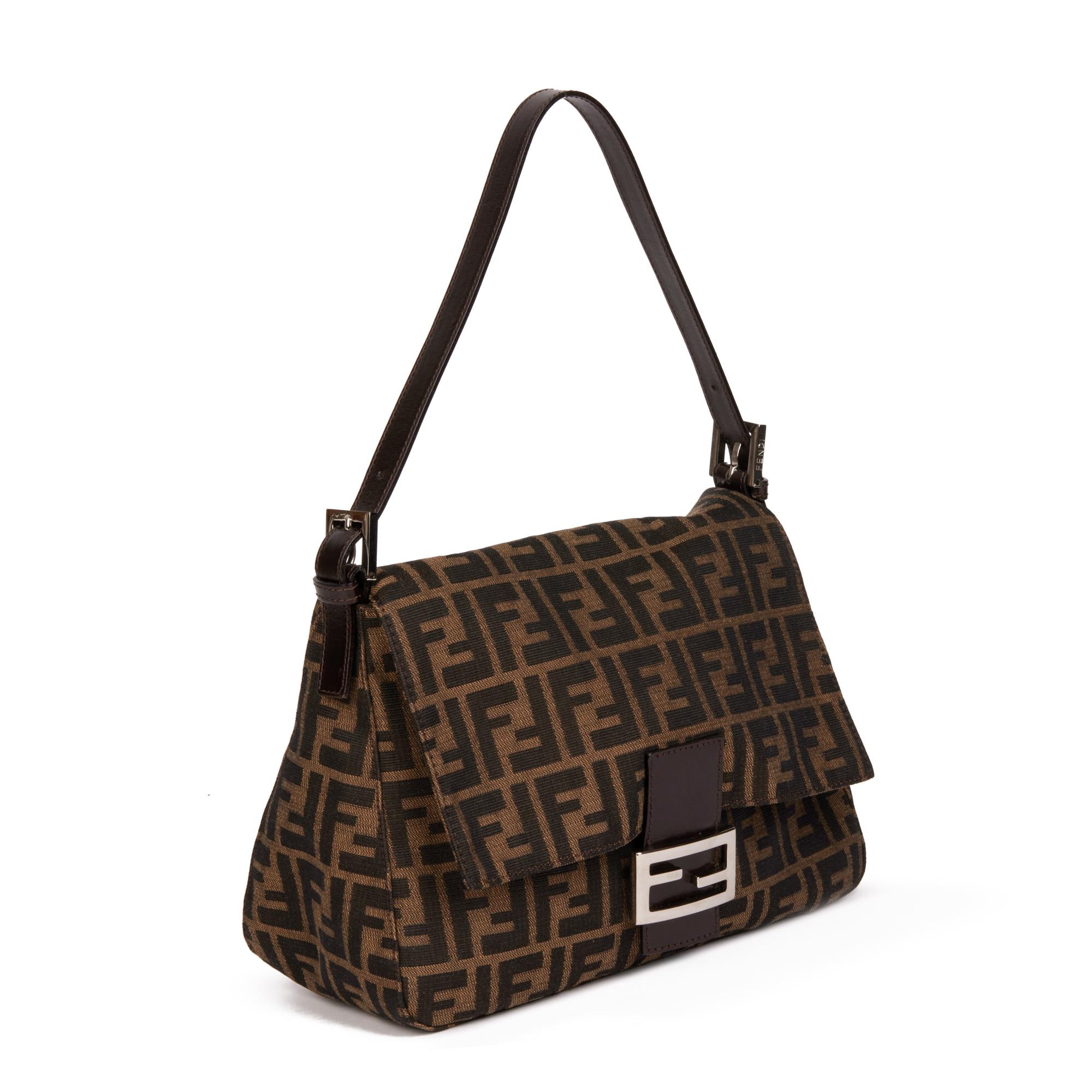 FENDI Brown Zucca Canvas and Calfskin Leather Vintage Mama Baguette at  1stDibs