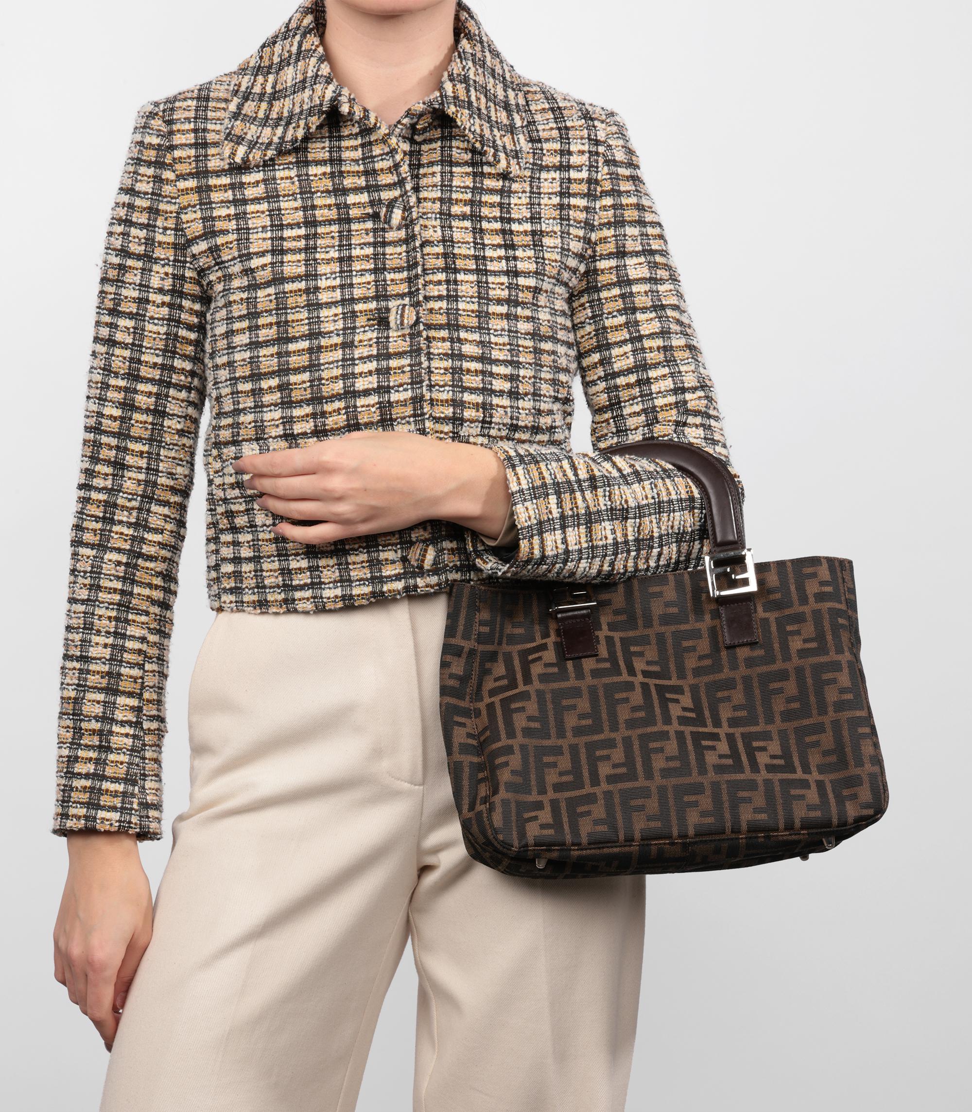 Fendi Brown Zucca Canvas & Calfskin Leather Vintage Small Tote

Brand- Fendi
Model- Small Tote
Product Type- Tote
Serial Number- 23************
Age- Circa 2000
Colour- Brown
Hardware- Silver
Material(s)- Canvas, Calfskin Leather
Authenticity