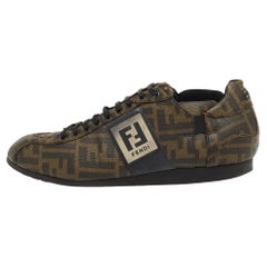 Fendi Brown Zucca Canvas Low Top Sneakers Size 42