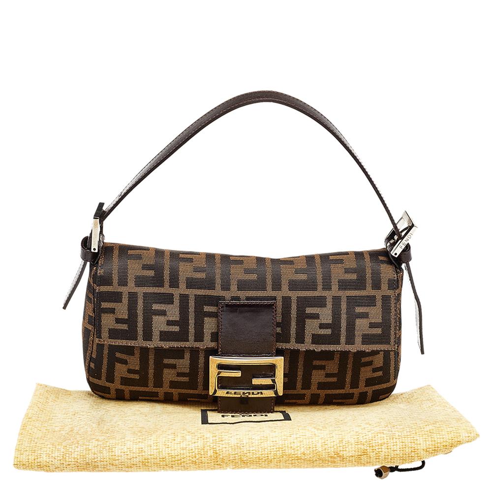 Fendi Brown Zucca Canvas Mamma Baguette Bag 4