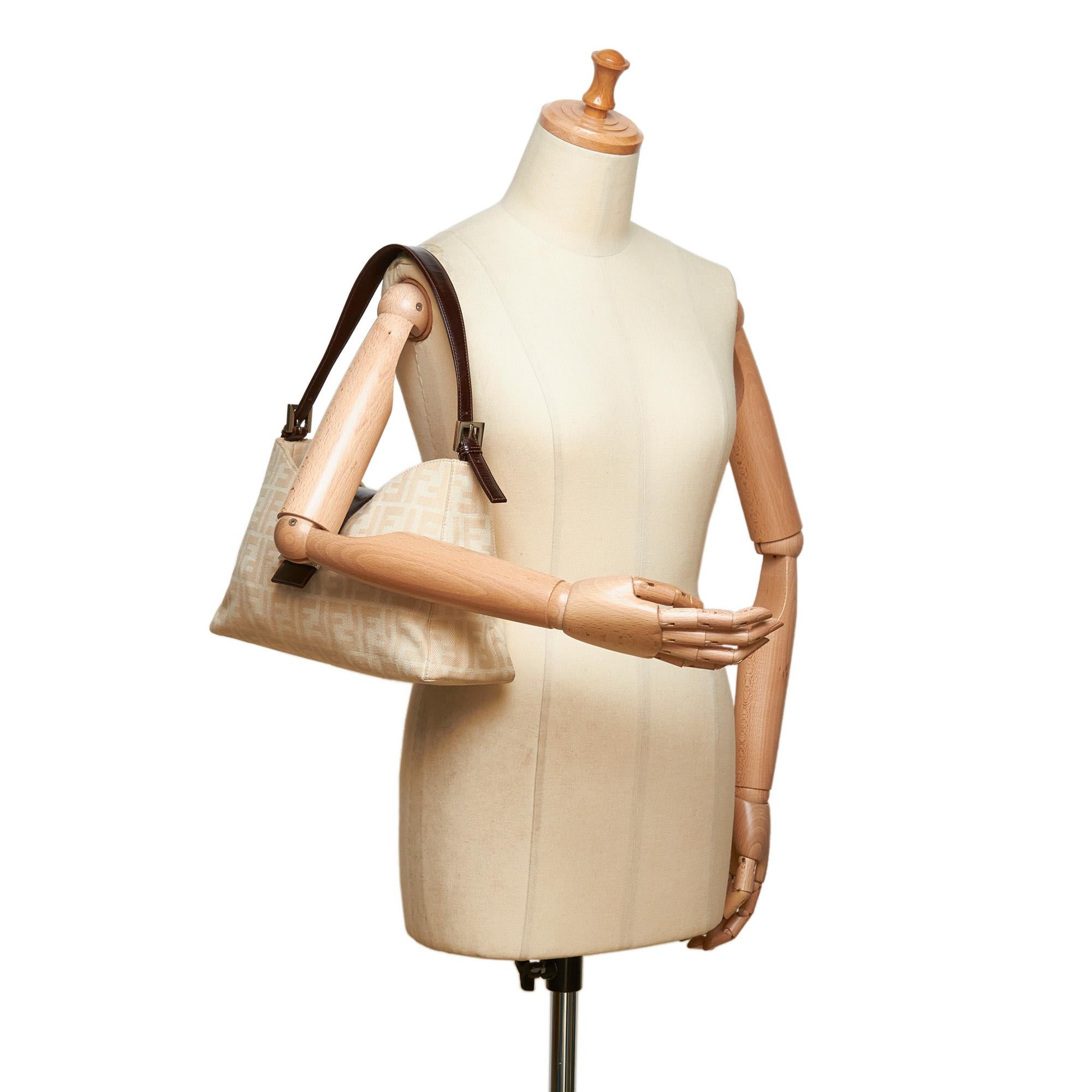 Fendi Brown Zucca Canvas Shoulder Bag For Sale 6