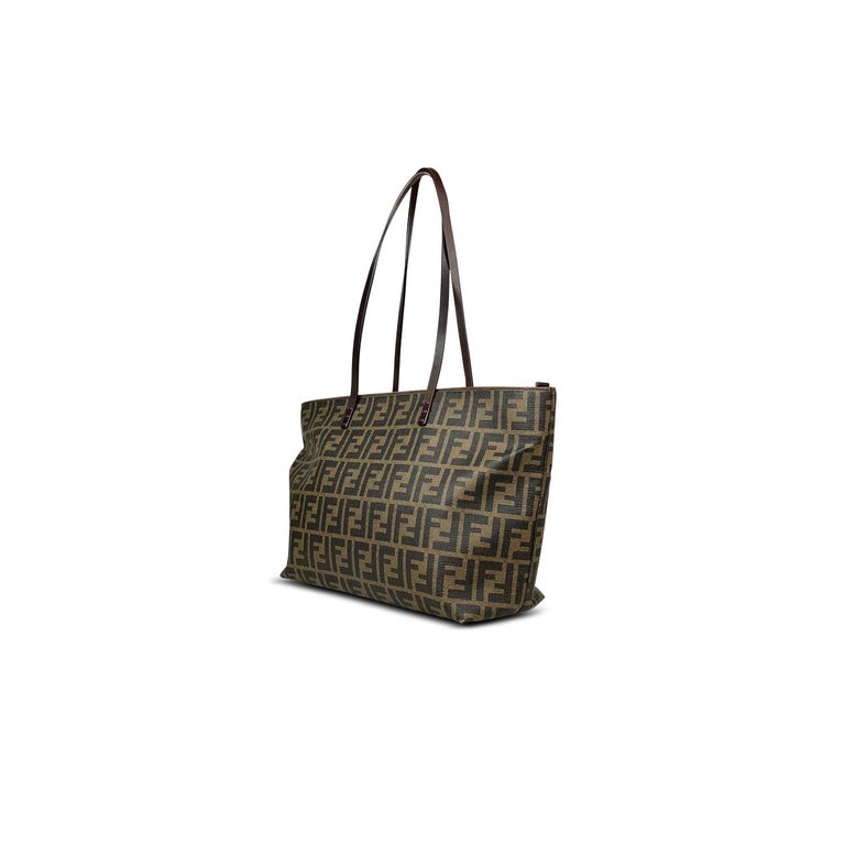 Fendi Roll Tote Ombre Zucca Coated Canvas Small Blue Brown