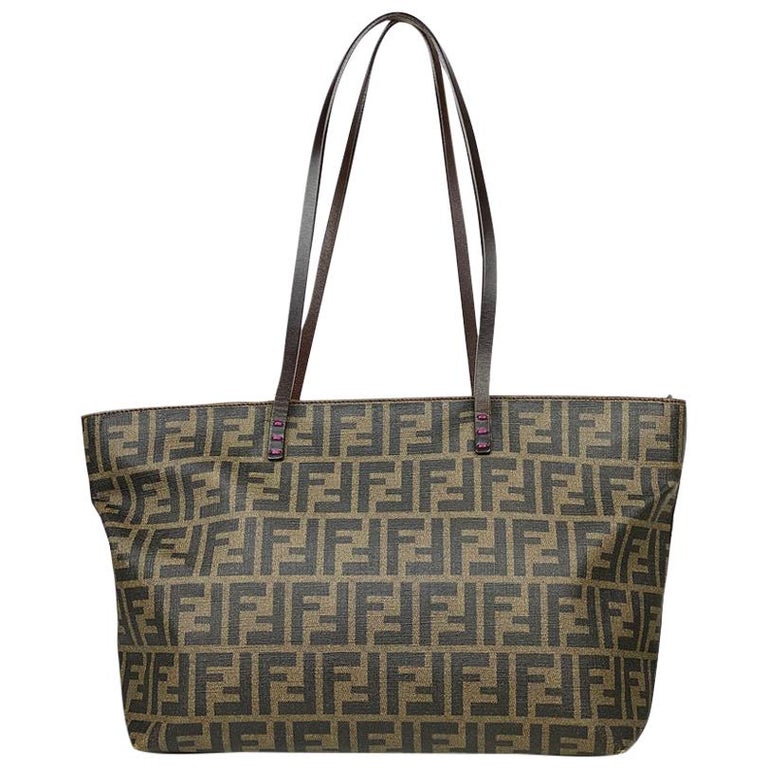 Fendi Brown Zucca FF Roll Tote Bag For Sale at 1stDibs | fendi tote bag ...