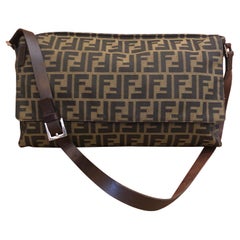 Vintage FENDI Brown Zucca Jacquard Crossbody Bag Unisex Mens