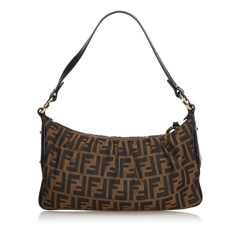 Fendi Brown Zucca Jacquard Shoulder Bag For Sale at 1stdibs