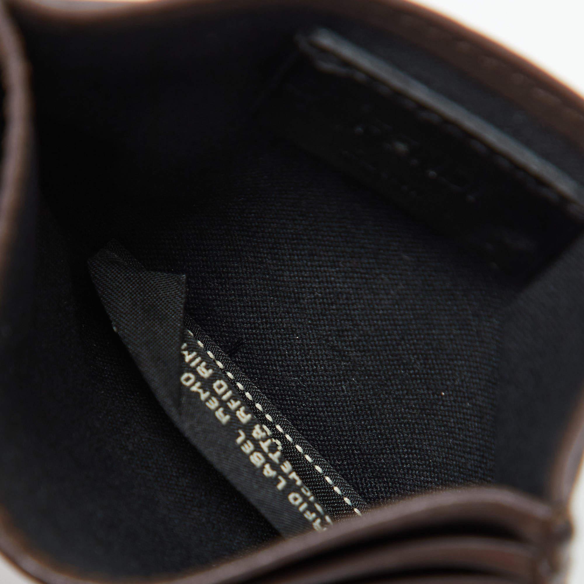 Fendi Brown Zucca Leather Card Holder For Sale 1