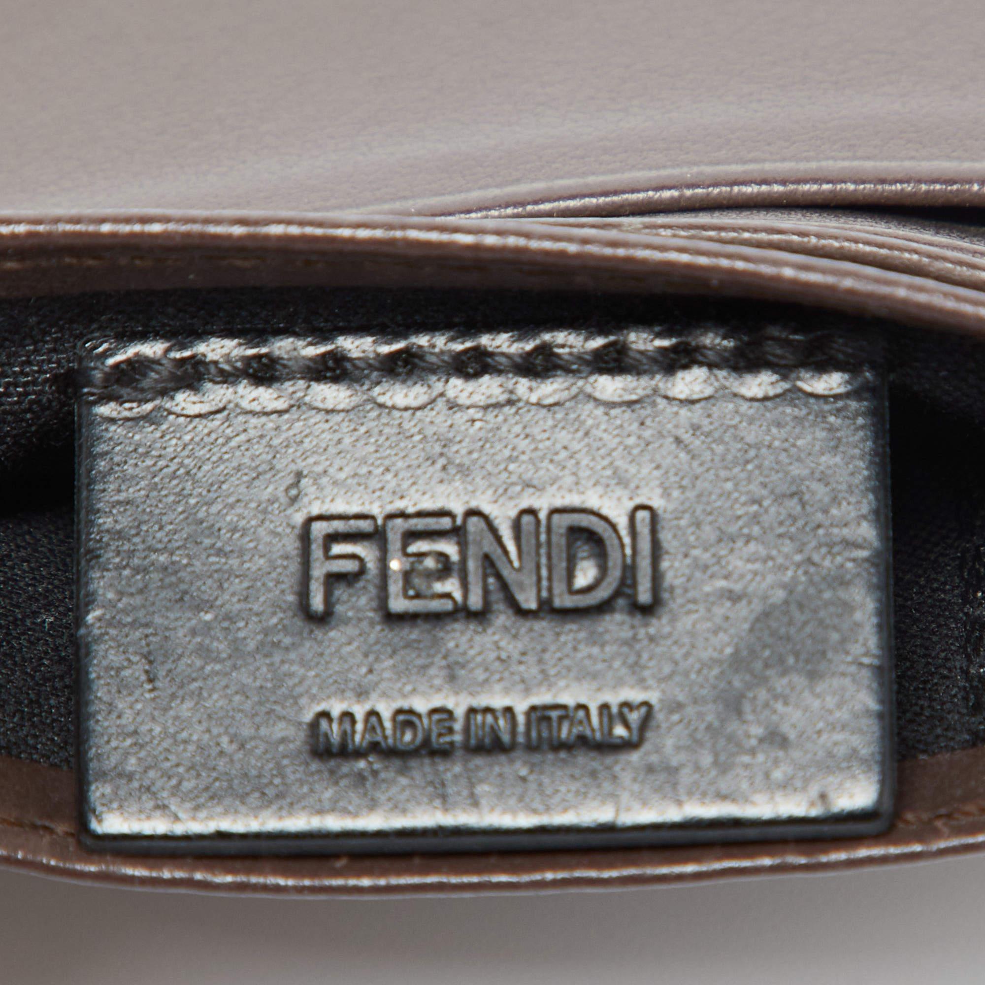 Fendi Brown Zucca Leather Card Holder For Sale 3