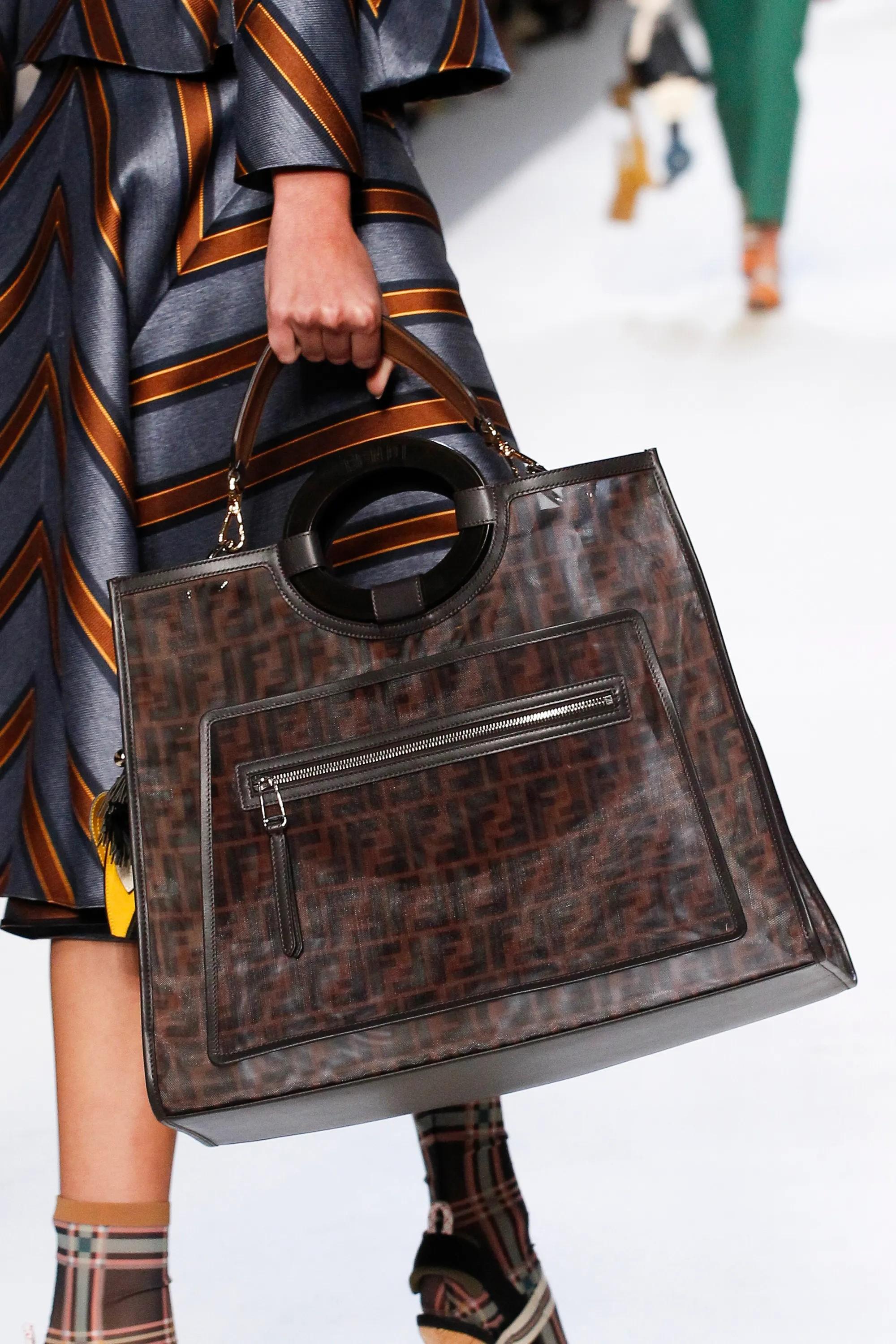 FENDI brown Zucca mesh 2018 RUNAWAY SHOPPING TOTE Bag 6