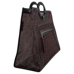 FENDI brown Zucca mesh 2018 RUNAWAY SHOPPING TOTE Bag
