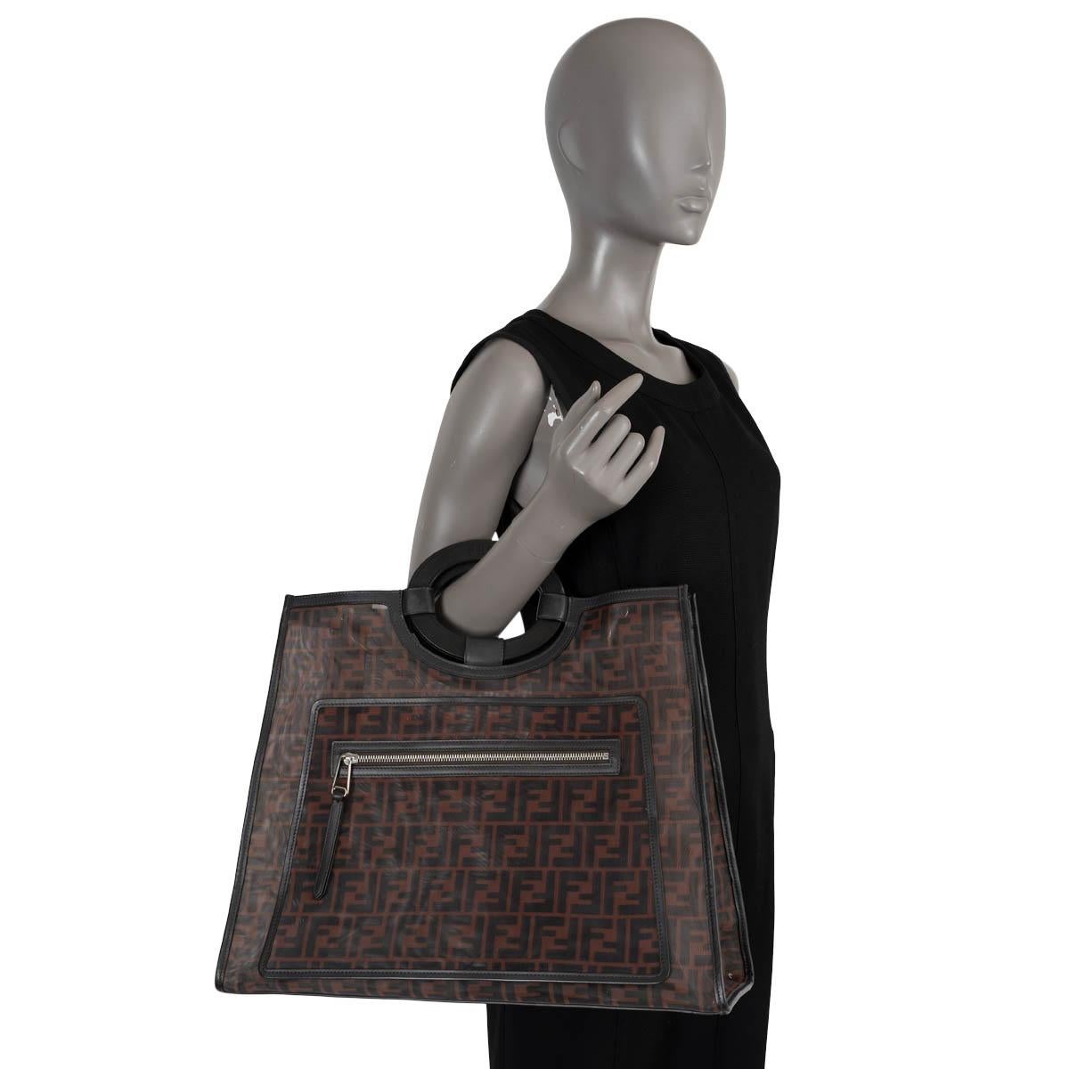 FENDI brown Zucca mesh 2018 RUNAWAY SHOPPING TOTE Bag 5