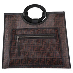 FENDI marrón Zucca malla 2018 RUNAWAY BOLSA TOTE SHOPPING