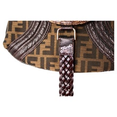 Fendi Brown Zucca Mini Spy Shoulder Bag circa Y2K