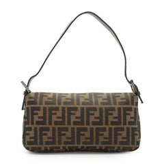 Fendi Brown Zucca Monogram Canvas Baguette Shoulder Bag