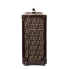 Fendi Brown Zucca Monogram Canvas Trunk Originally Owned by Karl Lagerfeld