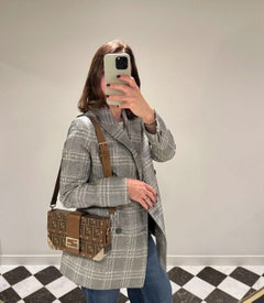 Fendi Brown Zucca Monogram Coated Canvas & Calfskin Leather Hard Trunk Baguette