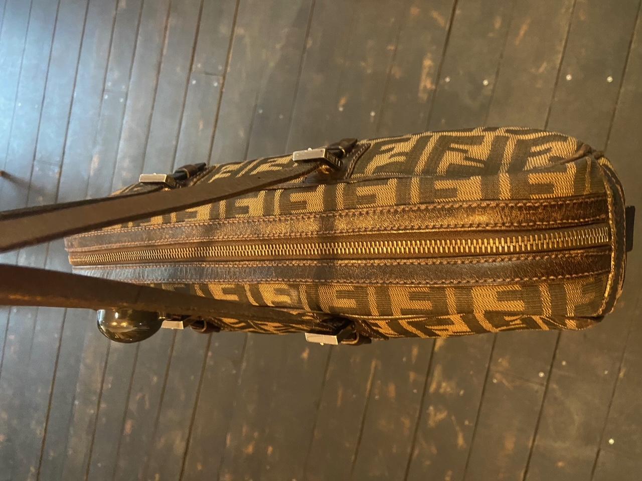 Fendi Brown Zucca Print Bowling Bag In Excellent Condition In London, GB