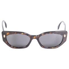 Used Fendi Brown Zucca Tortoiseshell Sunglasses