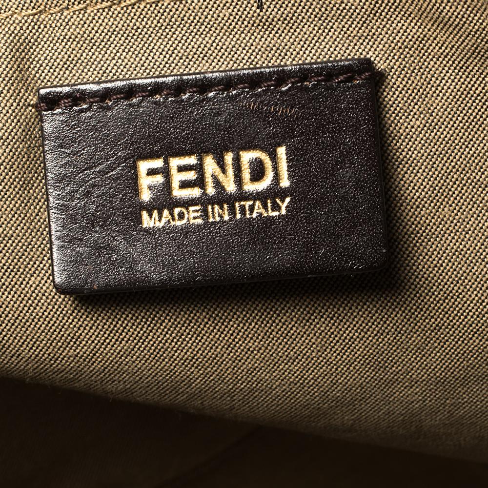 Fendi Brown Zuccachino Coated Canvas and Leather Trim Shopper Tote 3