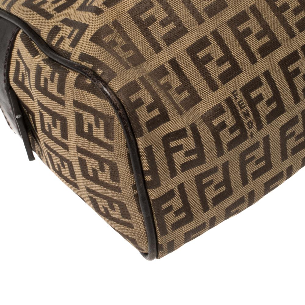 Fendi Brown Zucchino Canvas East West Boston Bag 7