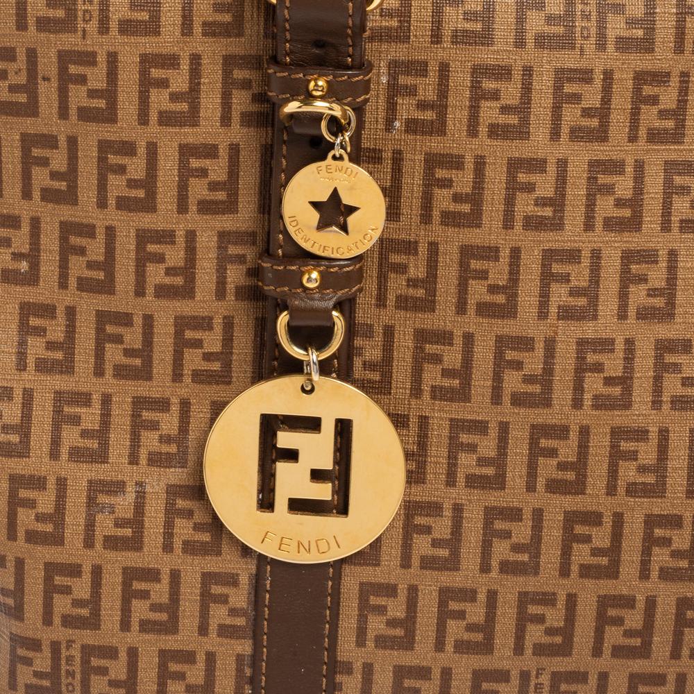 Fendi Brown Zucchino Coated Canvas And Leather Superstar Shopper Tote 4