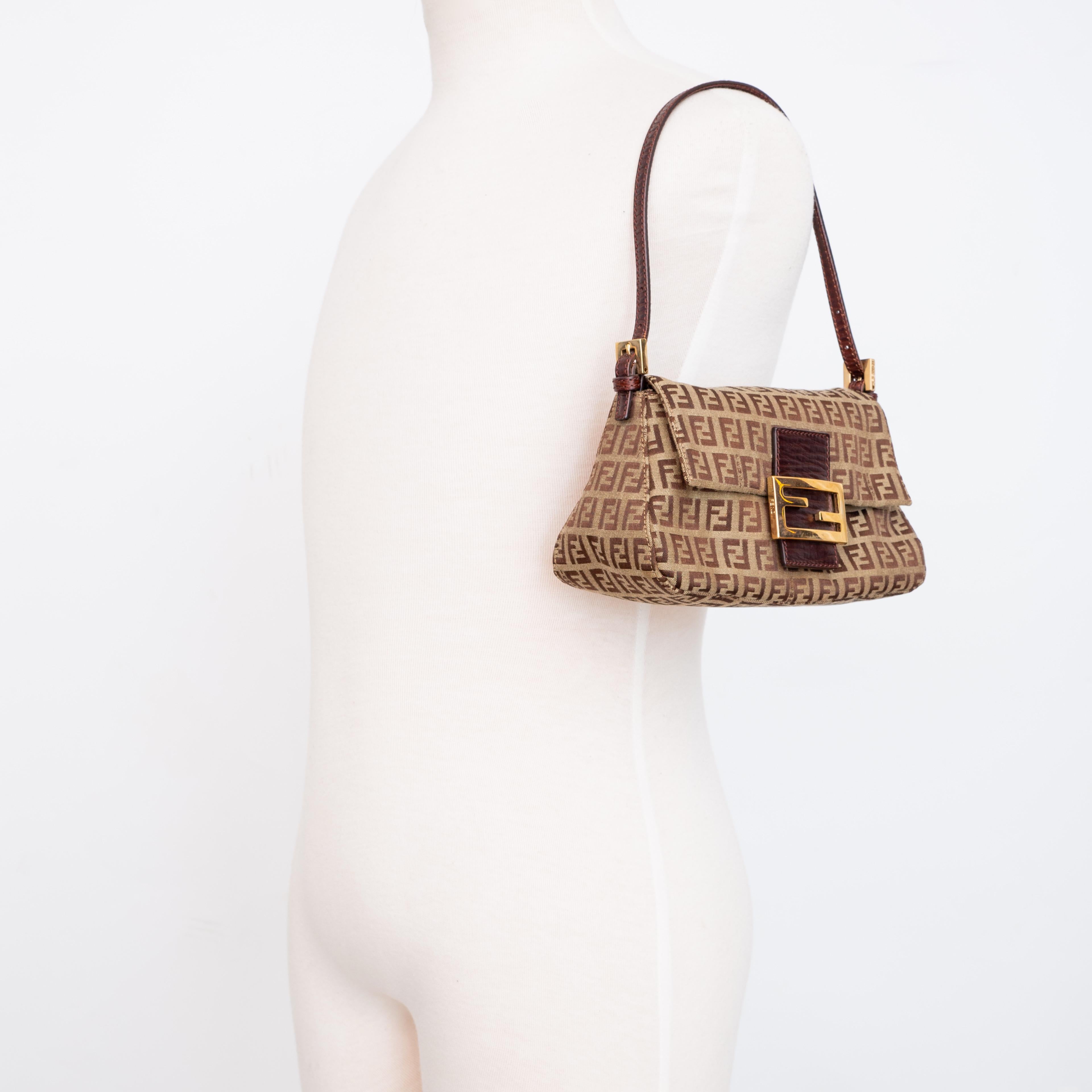Fendi Brown Zucchino Mini Mama Baguette Bag 4