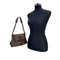 Fendi Brown Zucchino Monogram Canvas Flap Shoulder Bag