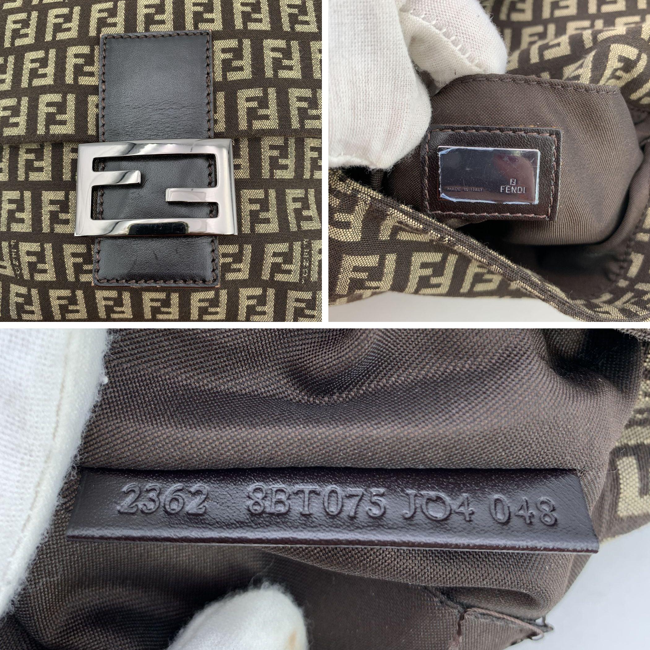 Women's Fendi Brown Zucchino Monogram Canvas Messenger Bag For Sale