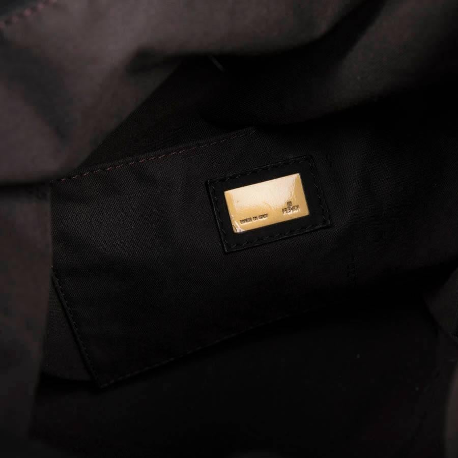 Fendi Black Leather Gold Embossed Bucket Bag 7