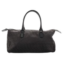 Fendi Buckle Bowling Bag Zucchino Canvas Medium