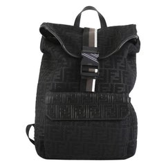 Fendi Buckle Flap Backpack Zucca Mesh with Leather Large