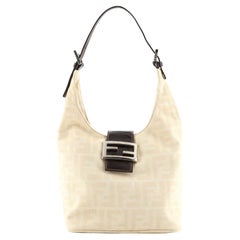 Fendi Buckle Shoulder Bag Zucca Canvas Small