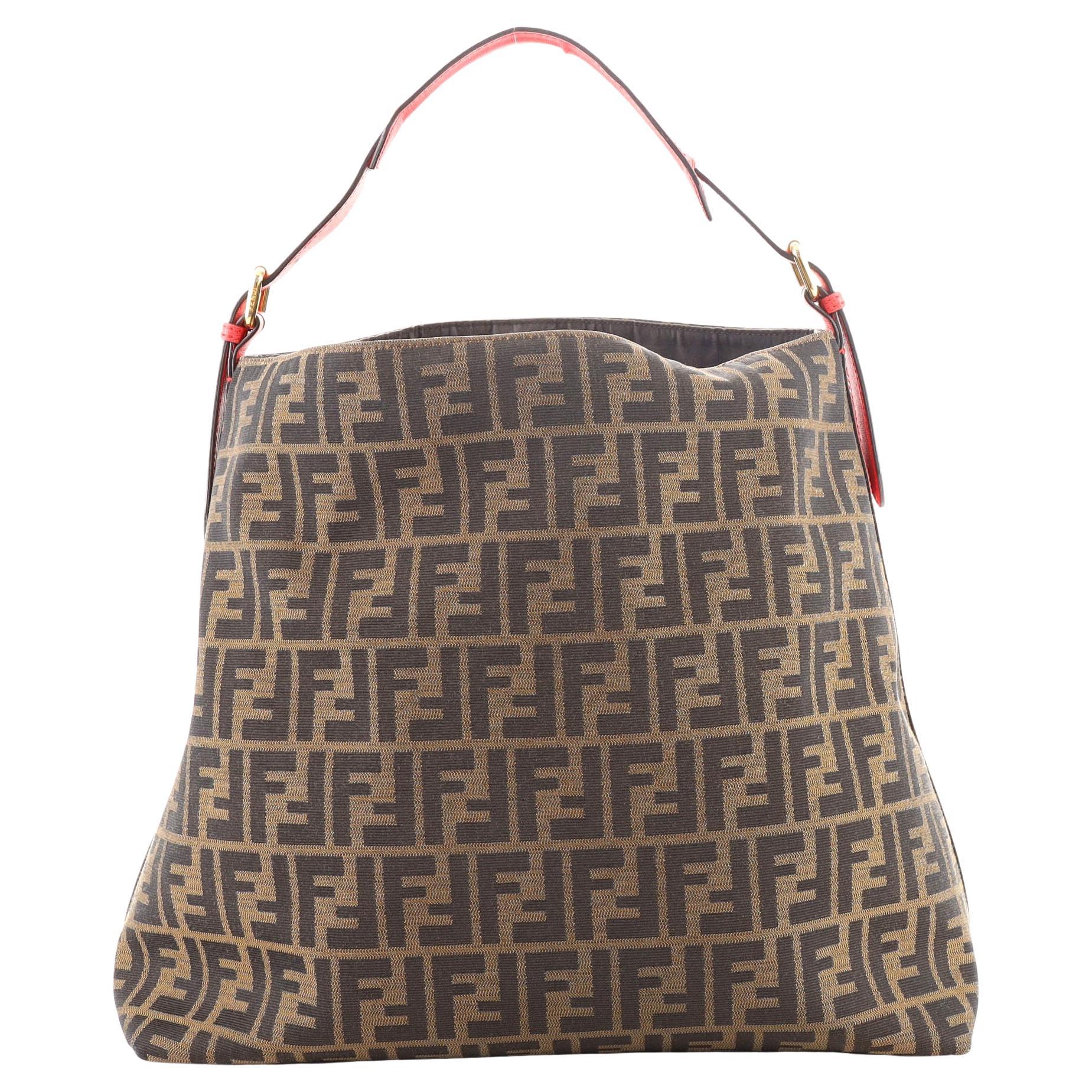 Fendi Buckle Strap Hobo Zucca Canvas Large