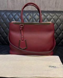 Fendi Burgundy 2Jours Medium Tote Bag