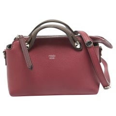 Fendi Burgundy/Brown Leather Mini By The Way Shoulder Bag