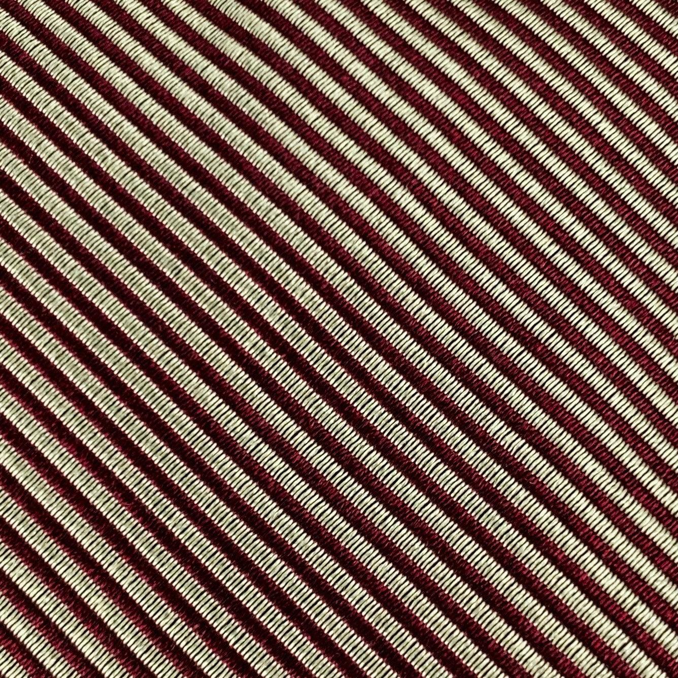 FENDI Burgundy Gold Diagonal Stripe Silk Tie In Excellent Condition For Sale In San Francisco, CA